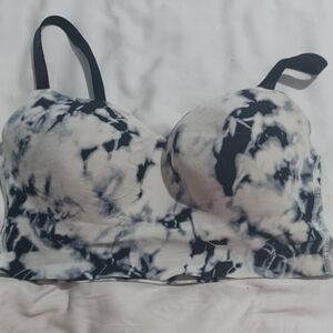 PINK Victoria's Secret Black and White Marble Bra
